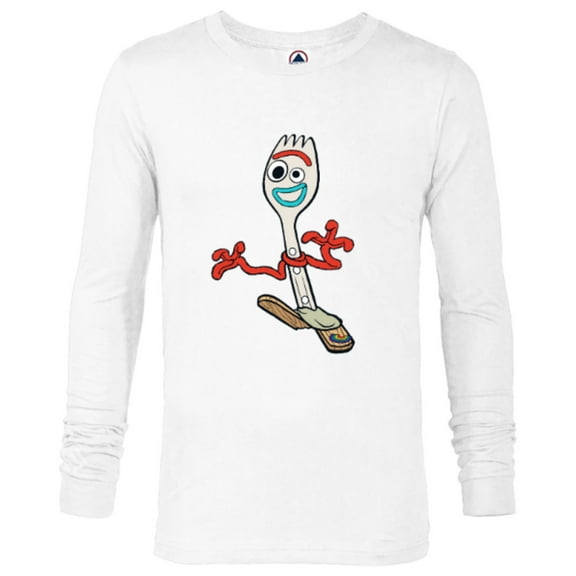 Disney Pixar Toy Story 4 Forky Running T-Shirt - Long Sleeve T-Shirt for Men - Customized-White