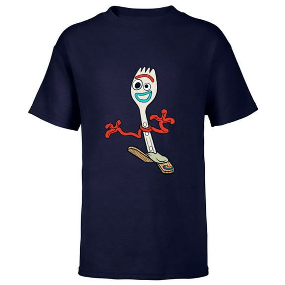 Disney Pixar Toy Story 4 Forky Running T-Shirt - Short Sleeve T-Shirt for Kids - Customized-Navy