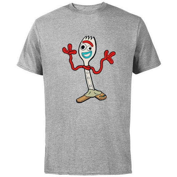 Disney Pixar Toy Story 4 Forky T-Shirt - Short Sleeve Cotton T-Shirt for Adults - Customized-Athletic Heather