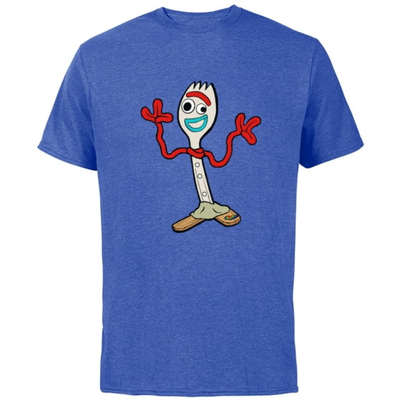 Disney Pixar Toy Story 4 Forky T-Shirt - Short Sleeve Cotton T-Shirt for Adults - Customized-Royal Heather