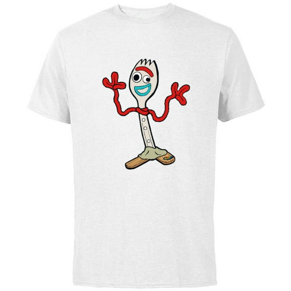 Disney Pixar Toy Story 4 Forky T-Shirt - Short Sleeve Cotton T-Shirt for Adults - Customized-White
