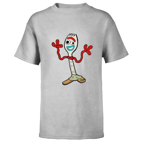 Disney Pixar Toy Story 4 Forky T-Shirt - Short Sleeve T-Shirt for Kids - Customized-Athletic Heather
