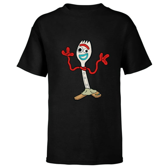 Disney Pixar Toy Story 4 Forky T-Shirt - Short Sleeve T-Shirt for Kids - Customized-Black