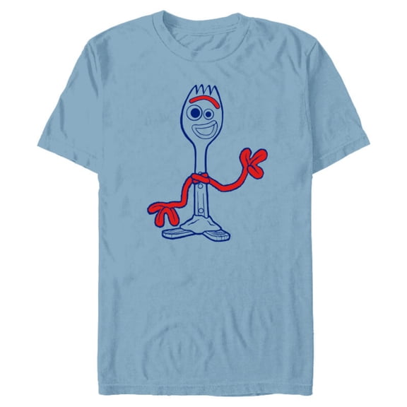 Disney Pixar Toy Story 4 Forky Waves Hi T-Shirt- Short Sleeve Blended T-Shirt for Adults - Customized-Ocean Blue