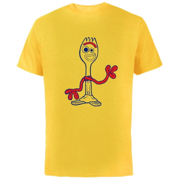 Disney Pixar Toy Story 4 Forky Waves Hi T-Shirt - Short Sleeve Cotton T-Shirt for Adults - Customized-Yellow