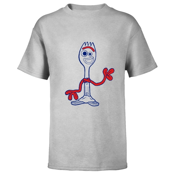 Disney Pixar Toy Story 4 Forky Waves Hi T-Shirt - Short Sleeve T-Shirt for Kids - Customized-Athletic Heather