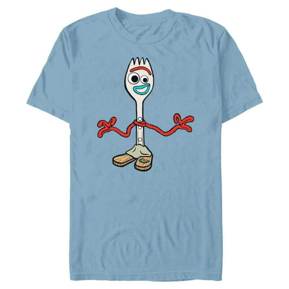Disney Pixar Toy Story 4 Forky's Here T-Shirt- Short Sleeve Blended T-Shirt for Adults - Customized-Ocean Blue