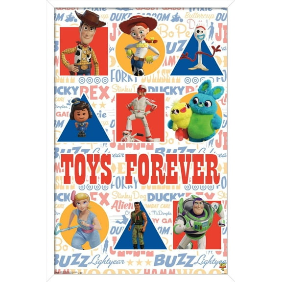 Disney Pixar Toy Story 4 - Grid Wall Poster, 14.725" x 22.375", Framed