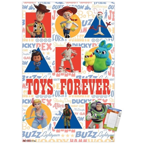 Disney Pixar Toy Story 4 - Grid Wall Poster, 14.725" x 22.375"