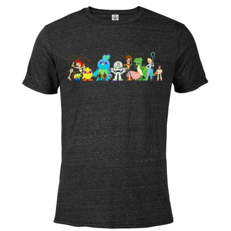 Disney Pixar Toy Story 4 Group of Friends T Shirt Short Sleeve Blended T Shirt for Adults Customized Black Snow Heather