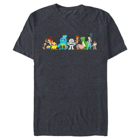 Disney Pixar Toy Story 4 Group of Friends T-Shirt- Short Sleeve Blended T-Shirt for Adults - Customized-Navy Heather