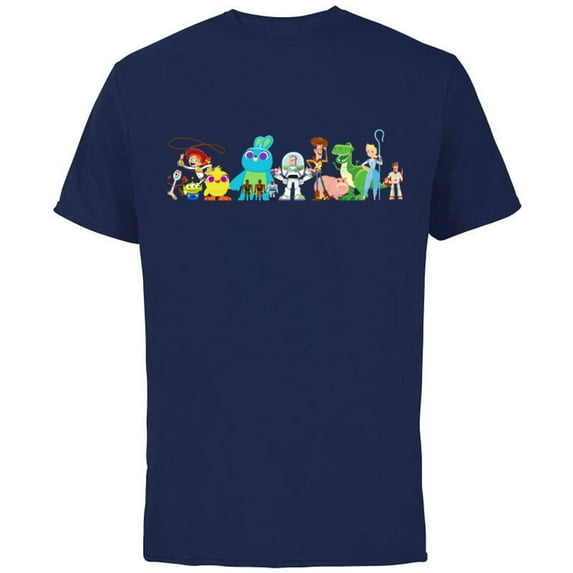 Disney Pixar Toy Story 4 Group of Friends T-Shirt - Short Sleeve Cotton T-Shirt for Adults - Customized-Athletic Navy