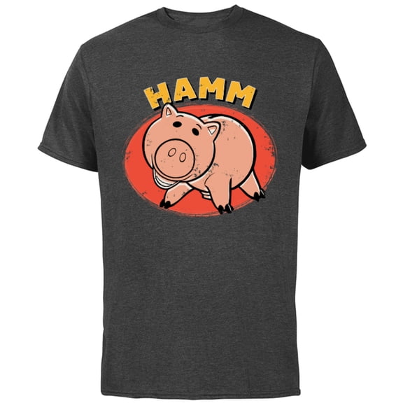 Disney Pixar Toy Story 4 Hamm T-Shirt - Short Sleeve Cotton T-Shirt for Adults - Customized-Charcoal Heather