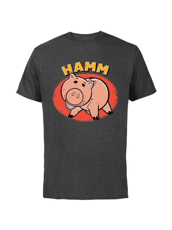 Disney Pixar Toy Story 4 Hamm T-Shirt - Short Sleeve Cotton T-Shirt for Adults - Customized-Charcoal Heather