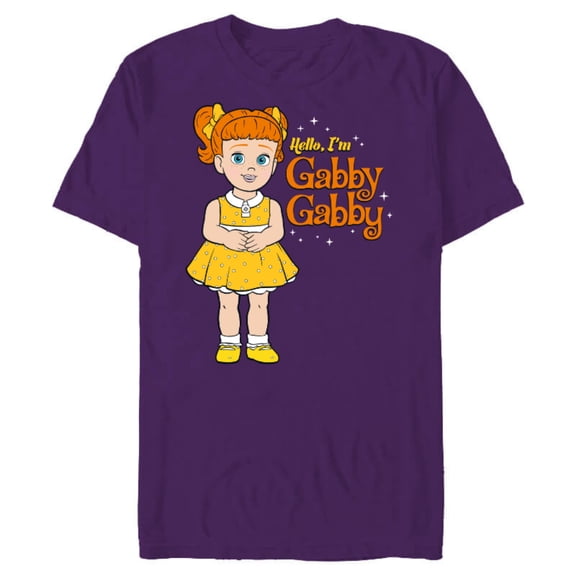 Disney Pixar Toy Story 4 Hello I'm Gabby Gabby T-Shirt- Short Sleeve Blended T-Shirt for Adults - Customized-Purple