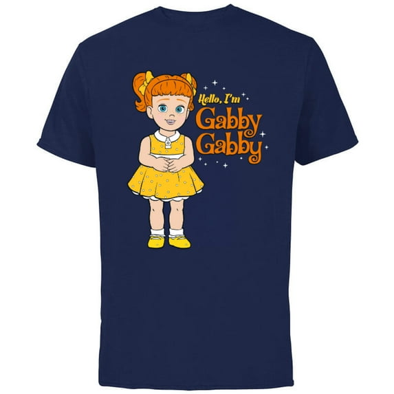 Disney Pixar Toy Story 4 Hello I'm Gabby Gabby T-Shirt - Short Sleeve Cotton T-Shirt for Adults - Customized-Navy