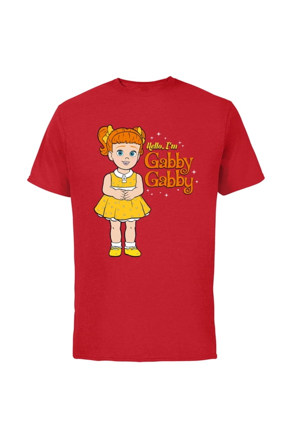 Toy Story 4 Hello I'm Gabby Gabby T-Shirt - Short Sleeve Cotton T-Shirt for Adults - Customized-Red