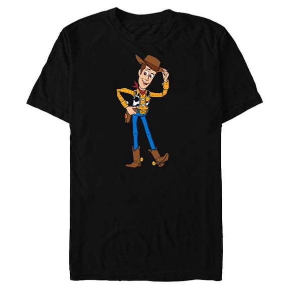 Disney Pixar Toy Story 4 Hello Woody Cowboy T-Shirt- Short Sleeve Blended T-Shirt for Adults - Customized-Black