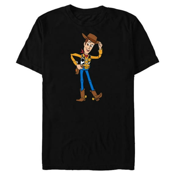 Disney Pixar Toy Story 4 Hello Woody Cowboy T-Shirt- Short Sleeve Blended T-Shirt for Adults - Customized-Black