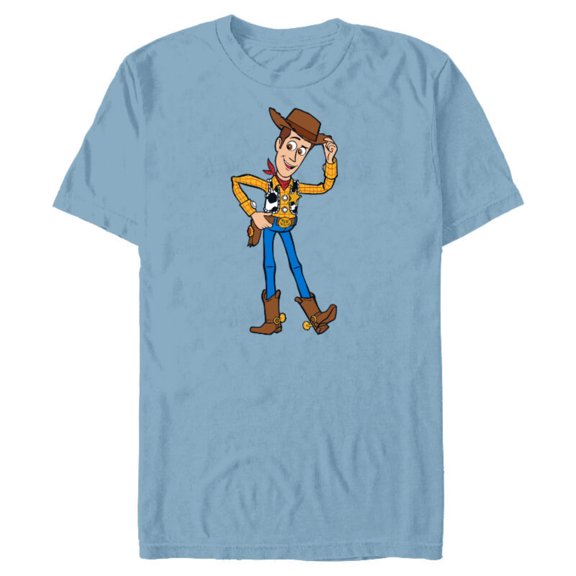 Disney Pixar Toy Story 4 Hello Woody Cowboy T-Shirt- Short Sleeve Blended T-Shirt for Adults - Customized-Ocean Blue