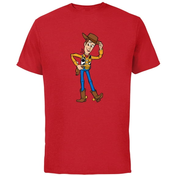 Disney Pixar Toy Story 4 Hello Woody Cowboy T-Shirt - Short Sleeve Cotton T-Shirt for Adults - Customized-Red