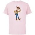 thumbnail image 1 of Disney Pixar Toy Story 4 Hello Woody Cowboy T-Shirt - Short Sleeve Cotton T-Shirt for Adults - Customized-Soft Pink, 1 of 5