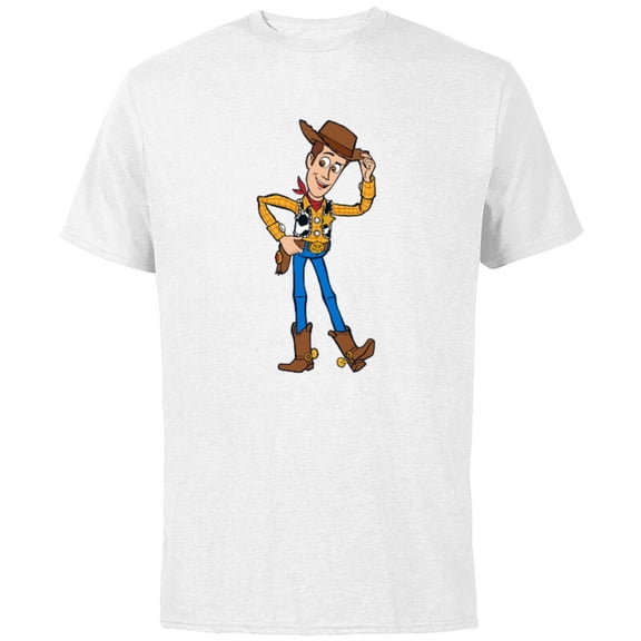 Disney Pixar Toy Story 4 Hello Woody Cowboy T-Shirt - Short Sleeve Cotton T-Shirt for Adults - Customized-White