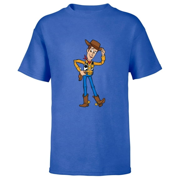 Disney Pixar Toy Story 4 Hello Woody Cowboy T-Shirt - Short Sleeve T-Shirt for Kids - Customized-Royal