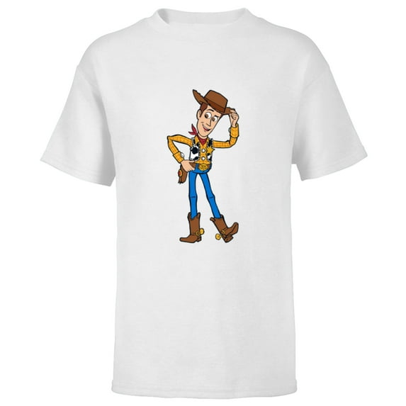 Disney Pixar Toy Story 4 Hello Woody Cowboy T-Shirt - Short Sleeve T-Shirt for Kids - Customized-White