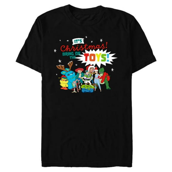 Disney Pixar Toy Story 4 It’s Christmas Bring On The Toys Standard - Short Sleeve Blended T-Shirt for Adults – Customized-Black