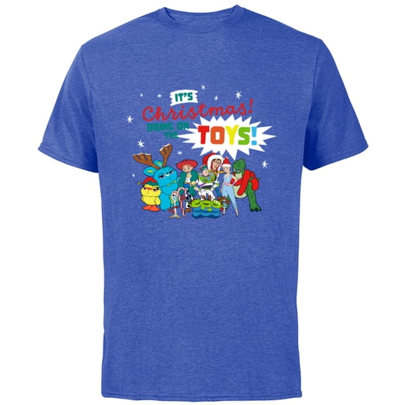 Disney Pixar Toy Story 4 It’s Christmas Bring On The Toys Standard - Short Sleeve Cotton T-Shirt for Adults - Customized-Royal Heather