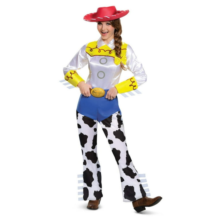 Disney Pixar Toy Story 4 Jessie Classic Costume Adult Jumpsuit Attached Shirt Hat Hair Bow Disney Pixar Toy Story 4 Jessie Classic Costume Adult Jumpsuit Attached Shirt Hat Hair Bow