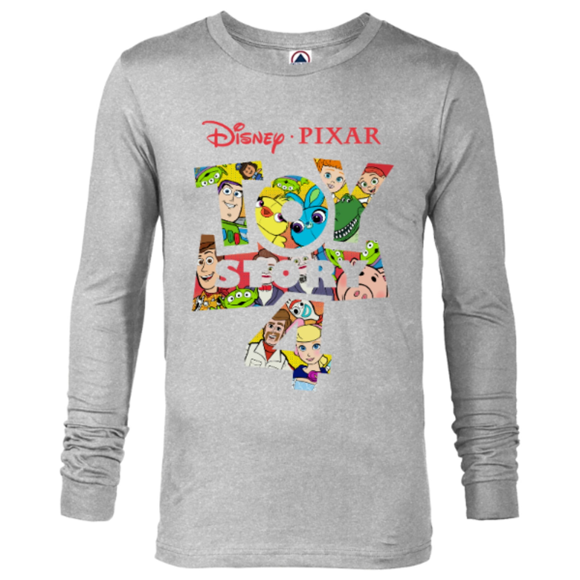 Disney Pixar Toy Story 4 Logo and Characters T Shirt Long Sleeve T Shirt for Men Customized Athletic Heather