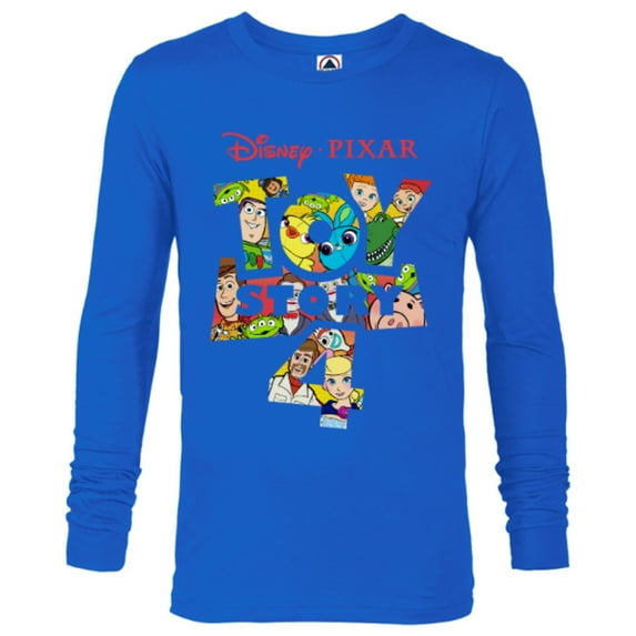 Disney Pixar Toy Story 4 Logo and Characters T-Shirt - Long Sleeve T-Shirt for Men - Customized-Royal