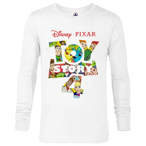 Disney Pixar Toy Story 4 Logo and Characters T-Shirt - Long Sleeve T-Shirt for Men - Customized-White
