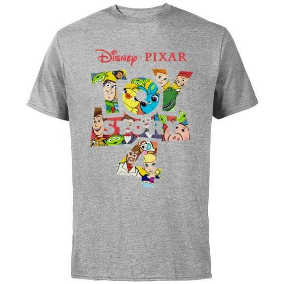 Disney Pixar Toy Story 4 Logo and Characters T-Shirt - Short Sleeve Cotton T-Shirt for Adults - Customized-Athletic Heather