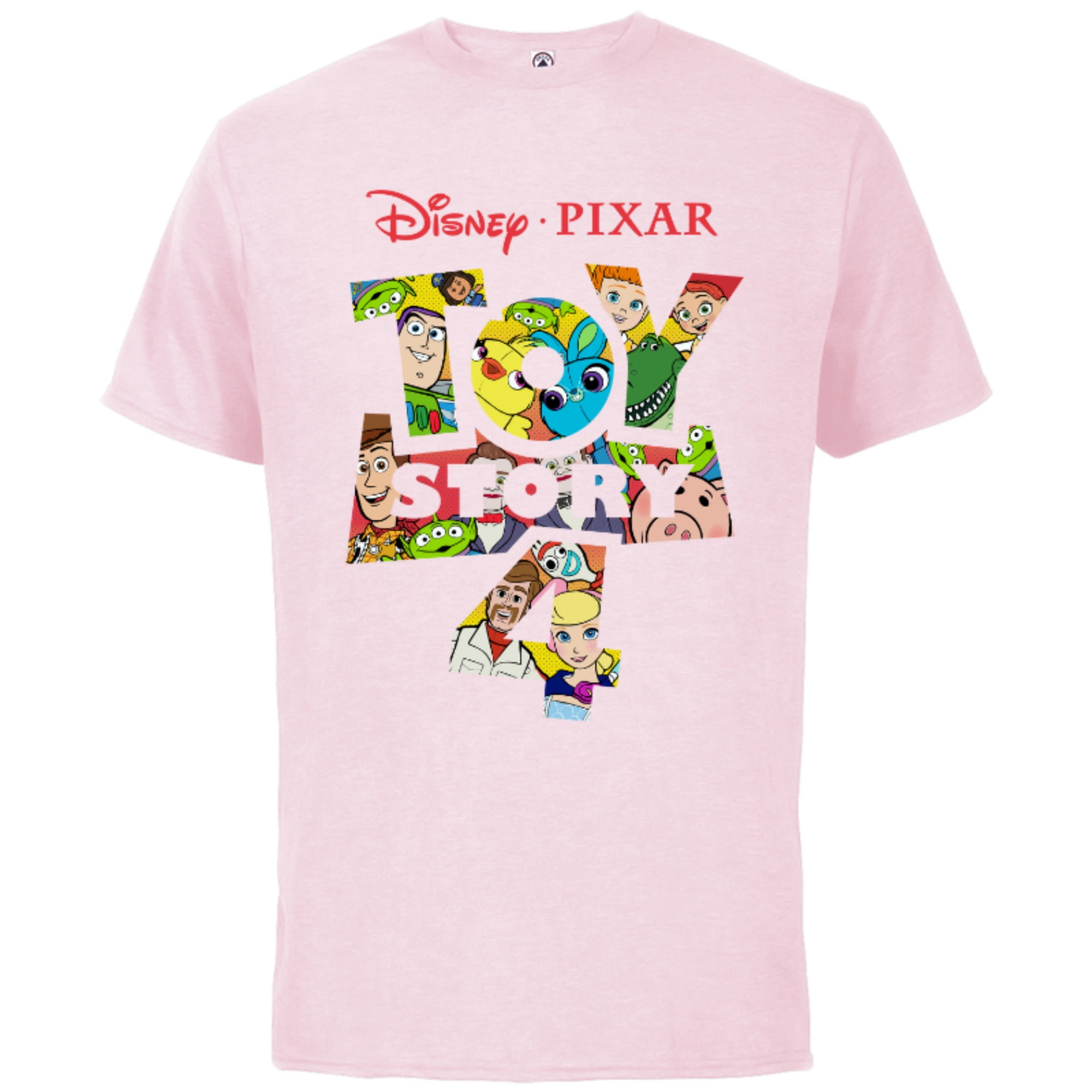 Disney Pixar Toy Story 4 Logo and Characters T-Shirt - Short Sleeve Cotton T -Shirt for Adults - Customized-White