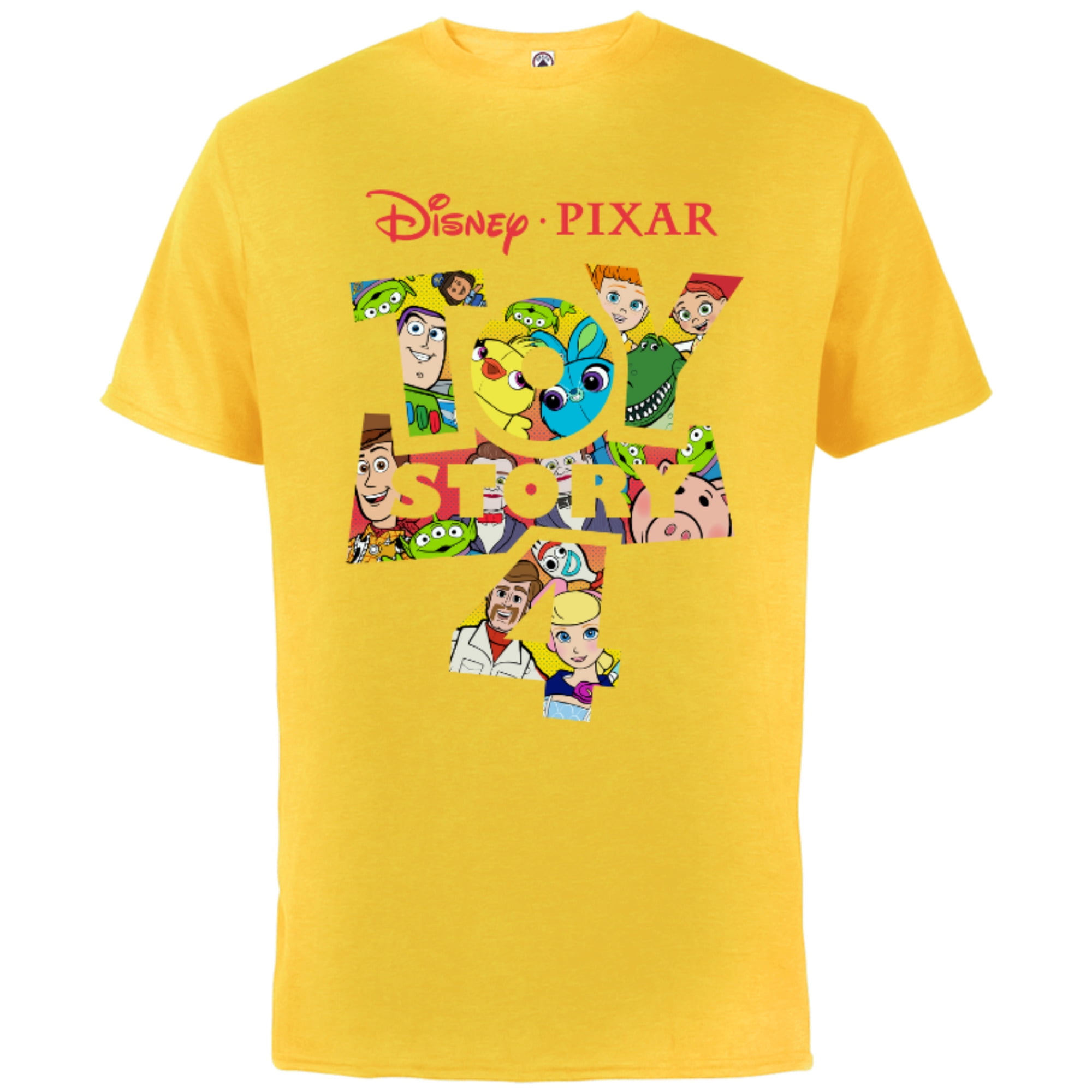 Disney Pixar Toy Story 4 Logo and Characters T-Shirt - Short Sleeve Cotton T -Shirt for Adults - Customized-White