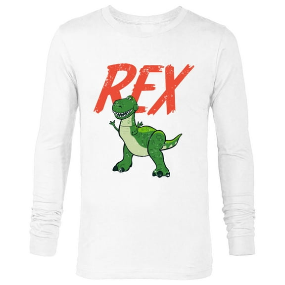 Disney Pixar Toy Story 4 Rex Dinosaur T-Shirt - Long Sleeve T-Shirt for Men - Customized-White