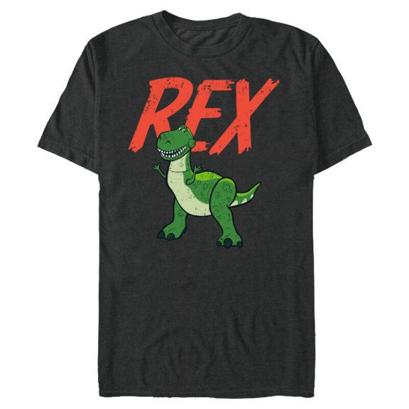 Disney Pixar Toy Story 4 Rex Dinosaur T-Shirt- Short Sleeve Blended T-Shirt for Adults - Customized-Dark Heather