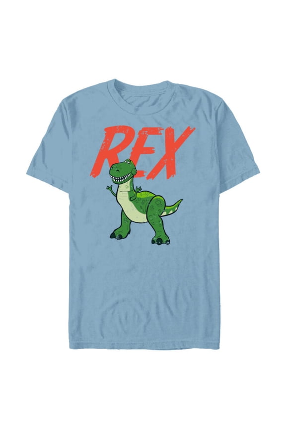 Disney Pixar Toy Story 4 Rex Dinosaur T-Shirt- Short Sleeve Blended T-Shirt for Adults - Customized-Ocean Blue