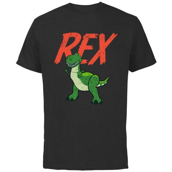 Disney Pixar Toy Story 4 Rex Dinosaur T-Shirt - Short Sleeve Cotton T-Shirt for Adults - Customized-Black