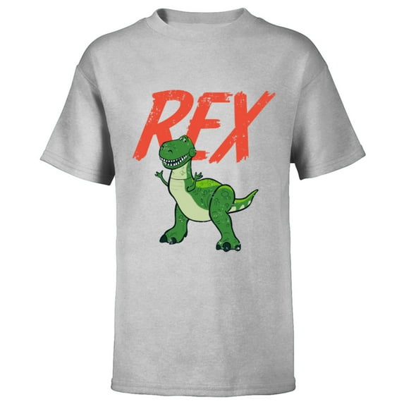 Disney Pixar Toy Story 4 Rex Dinosaur T-Shirt - Short Sleeve T-Shirt for Kids - Customized-Athletic Heather