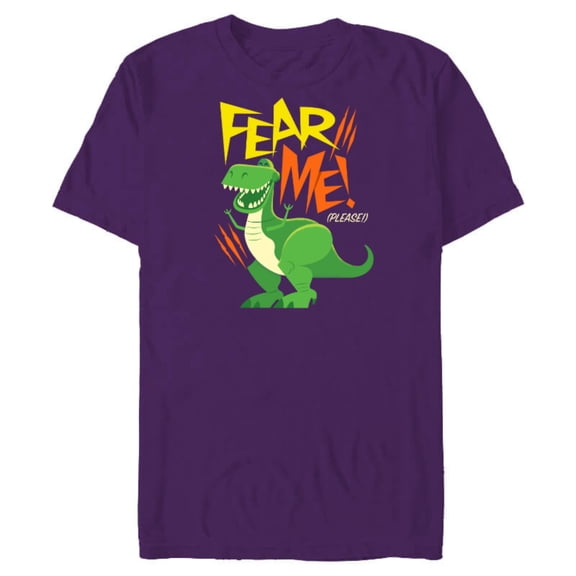 Disney Pixar Toy Story 4 Rex Fear Me Please T-Shirt- Short Sleeve Blended T-Shirt for Adults - Customized-Purple