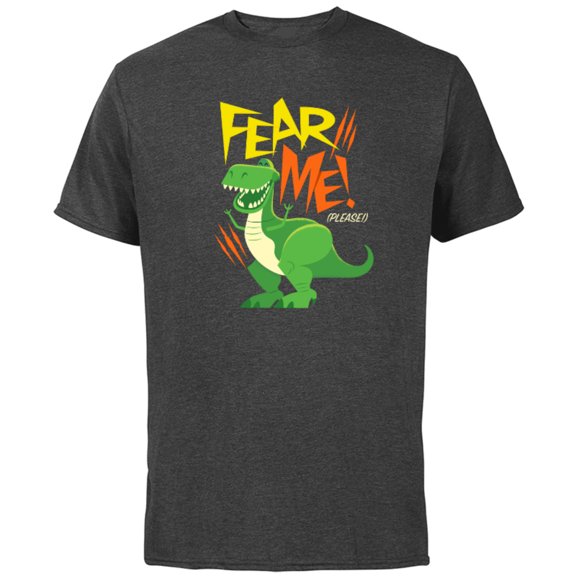 Disney Pixar Toy Story 4 Rex Fear Me Please T-Shirt - Short Sleeve Cotton T-Shirt for Adults - Customized-Charcoal