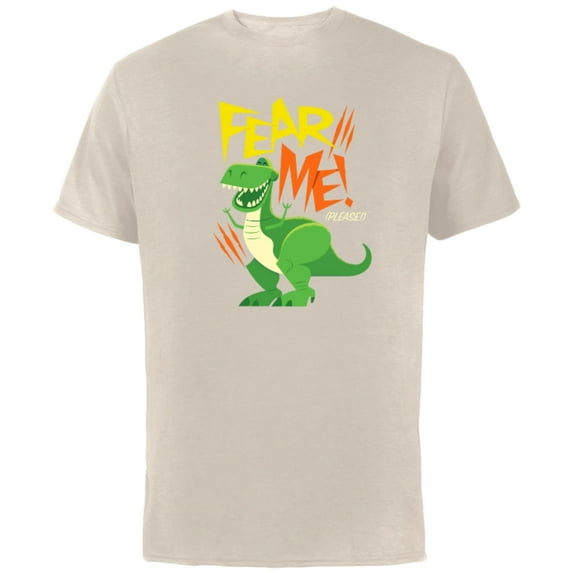 Disney Pixar Toy Story 4 Rex Fear Me Please T-Shirt - Short Sleeve Cotton T-Shirt for Adults - Customized-Natural