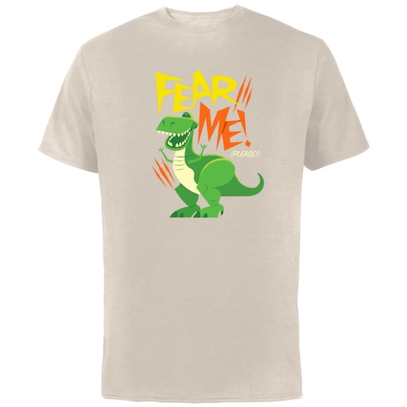 Disney Pixar Toy Story 4 Rex Fear Me Please T-Shirt - Short Sleeve Cotton T-Shirt for Adults - Customized-Natural