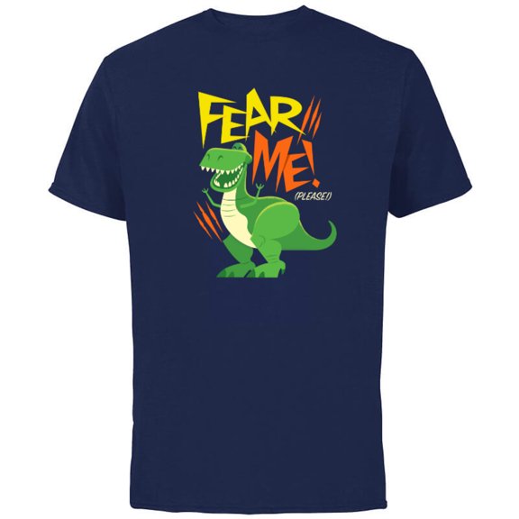 Disney Pixar Toy Story 4 Rex Fear Me Please T-Shirt - Short Sleeve Cotton T-Shirt for Adults - Customized-Navy