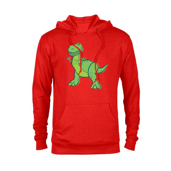 Disney Pixar Toy Story 4 Rex Halftone T-Shirt - Pullover Hoodie for Adults - Customized-Red Heather
