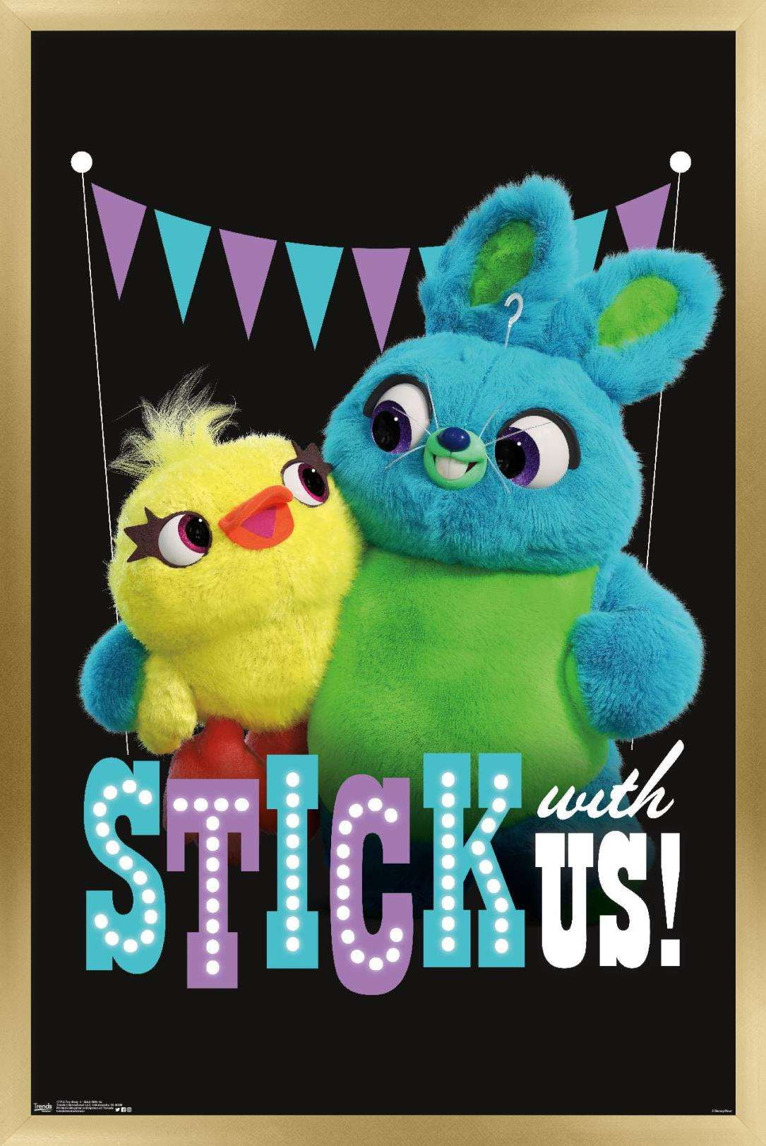 Disney Pixar Toy Story 4 - Stick With Us Wall Poster, 14.725" x 22.375", Framed